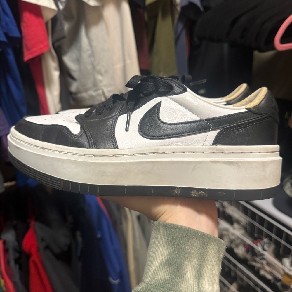 Nike Black and White Men's Platform Sneakers